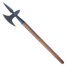 Elite Medieval Cavalry Hand Forged Fully Functional Wooden Battle Axe picture