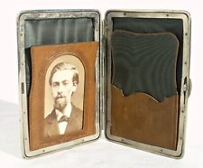 Antique Victorian Era Leather CDV Business Card Case Holder Wallet picture