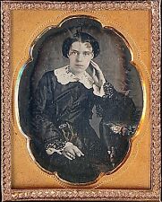 Pretty Young Lady Touching Face Gold Identified 1/9 Plate Daguerreotype S199 picture