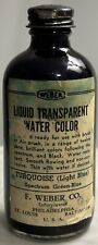 Rare Vintage Weber Liquid Watercolor In Collectible Duraglas Bottle W/ Cap picture