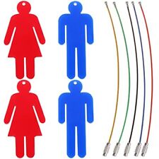 4pcs Men's Women's Acrylic Restroom Keychain Tags With 5 Pcs Wire Rings For Offi picture