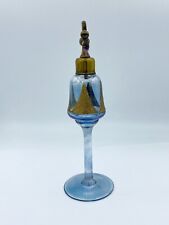 Gorgeous Antique Art Deco Czech Glass Blue & Gold Atomizer picture