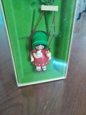 Vintage Hallmark Tree Trimmer Collection Ornament Girl with Cat on a Swing 1979 picture