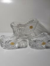 Vintage Princess House Lead Crystal Sleigh wi/ Sleigh Candle Taper Holders picture