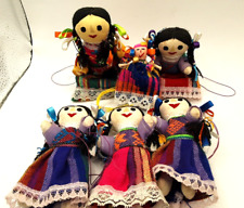 Lot Of 6  Hand Made MEXICAN TRENZA Rag Doll  LELE  MARIA  Assorted 2