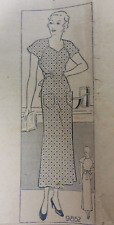 Vtg 40's Marian Martin 9852 FROCK DRESS Sewing Pattern Women Bust 36