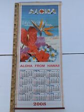 Vintage Hawaii ALOHA Hanging Calendar 2008 Floral Gorgeous Flowers Slats picture