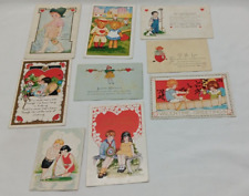 Lot of 9 Antique Vintage Valentine Postcards, Posted picture