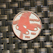 VINTAGE MLB BASEBALL BOSTON RED SOX TEAM LOGO COLLECTIBLE RUBBER MAGNET RARE picture