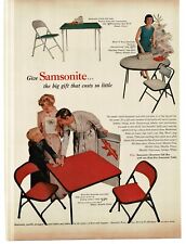 1956 Samsonite Card Table & Chairs Square Round Vintage Print Ad picture