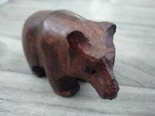 Vintage Miniature Wooden Carved Bear Folk Art picture