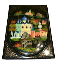 6” VTG 1950's USSR MSTERA RUSSIAN HAND PAINTED LACQUER BOX SIGNED By Artist picture