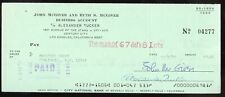 John McGiver d1975 signed check auto American Actor in Breakfast at Tiffany's picture