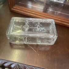 antique crystal wheel etched floral glass box trinket jewelry  picture