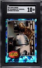 2022 Topps Chrome Star Wars Sapphire Droids Try To Rescue Luke #87 SGC 10 picture