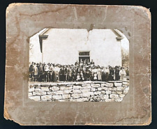 Antique Large Photograph Late 1800's era Photo of Church Congregation 12x10 picture