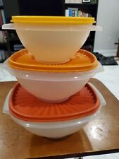 3 Vintage Tupperware Complete Servalier Bowl SET Harvest  836 838 840 picture