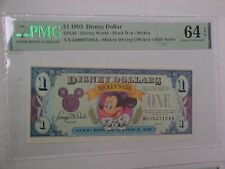 1993 $1 Disney Dollar MICKEY 65TH ANNIVERSARY DIS30 PMG 64 EPQ CHOICE UNC picture