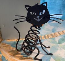 Partylite Cat Candle Holder P8608 Felix Le Chat Halloween Metal Black Used Box picture