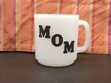 Vintage 70's Glasbake 'MOM' Milk Glass Coffee Cup Mug Mothers Day Gift picture