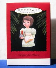 1996 Hallmark Keepsake Christmas Ornament Prayer For Peace girl/kneeling/candle picture