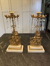 Pair  Vintage Original Double Marble Step Base Girondles picture