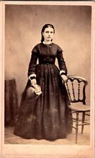 Young Lady in Lovely Long Dress, 1860s CDV Photo. #2070 picture