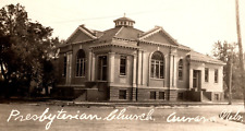 RPPC Presbyterian Church Aurora Nebraska Photo VINTAGE Postcard AZO 1925-1940s picture