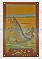 Gettelman Brewery Milwaukee Beer fishing metal tin sign new room ideas picture