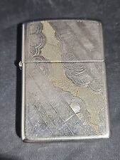 Vintage 1992 Vinea Vine Silver Plated & Gold Inlay Zippo Lighter picture