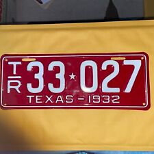 FINAL Price‼️1932-Texas trailer license plate, original restored correct color picture