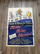 Rare Vintage 1946 Make Mine Music Disney Morgan Litho Corp Poster Limited 46/672 picture