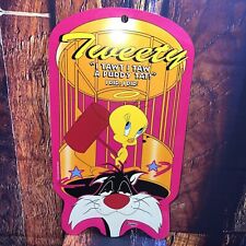 VTG Looney Tunes Tweety Sylvester I Tawt I Taw A Puddy Tat Rare Plastic Sign picture