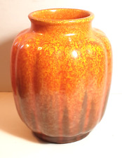 Vintage 1930s Pilkington’s Royal Lancastrian Orange Vermillion Vase 3202  Rare picture
