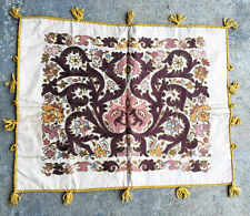 Vintage Antique Pakistan Kashmir Uzbek Pillow Cover Hand Embroidered Tambour picture