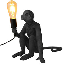 Vintage Animal Table Lamp Monkey Holding Bulb 12.20Inch LED Bedside Desk Bulb picture