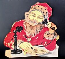 Vintage 1930s Christmas Santa Claus Naughty Nice List Store Display Standee Sign picture