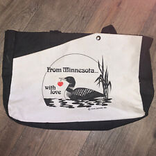 Vintage 1980 From Minnesota With Love Canvas Tote Duck Pond picture