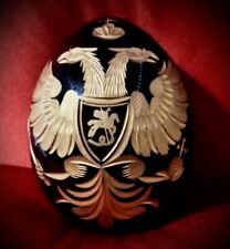 St Petersburg Russian Cobalt Blue And Gold Fabergé Style Glass Egg picture