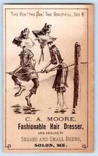 1880's SOLON ME*MOORE*HAIRDRESSER SEGARS (CIGARS) SMALL BEERS*SEE THE SEA picture
