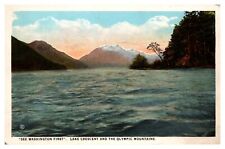 Lake Crescent and the Olympic Mountains ~ See Washington First WA Postcard picture