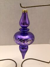 Vintage Santa’s Best Purple Etched Mercury Glass Tiered 8” Ornament picture