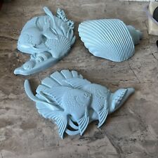 Vintage 1960's Burwood wall hanging fish blue picture