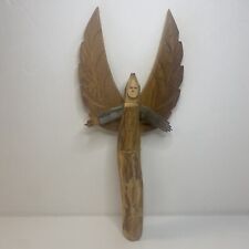 Angel Wooden Carving Decorative Figurine Signed By Artist Hector Rascon picture
