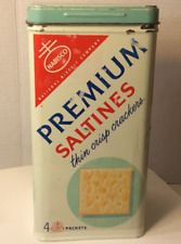 Vtg Collectible NABISCO PREMIUM SALTINES 4 Packets Tin-Hispanic, poor condition picture