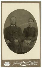 Antique CDV Circa 1870'S Lovely Swedish Couple Thure Appelblad Husqvarna Sweden picture
