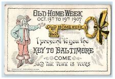 1907 Big Key to Baltimore, Old Home Week Baltimore Maryland MD Postcard picture