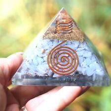Natural Angelite Orgone Pyramid 3 inch LARGE 75mm EMF & 5G Protection picture