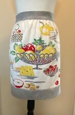Vintage Wilendur Tablecloth Apron - Fruit, Cheese, Coffee, Wine picture