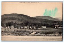 c1950 Camp City Cabins Rustic Bridge Dirt Road Woodstock New Hampshire Postcard picture